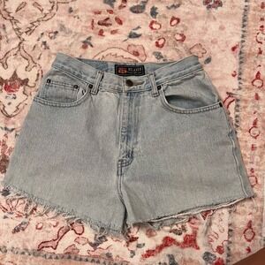 Route 66 Relaxed Fit Vintage Women's High Waist Cotton Cut Off Mom Shorts Size 2